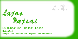 lajos majsai business card